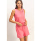Drawstring Waist Sleeveless Romper