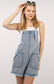 Washed Cotton Denim Romper