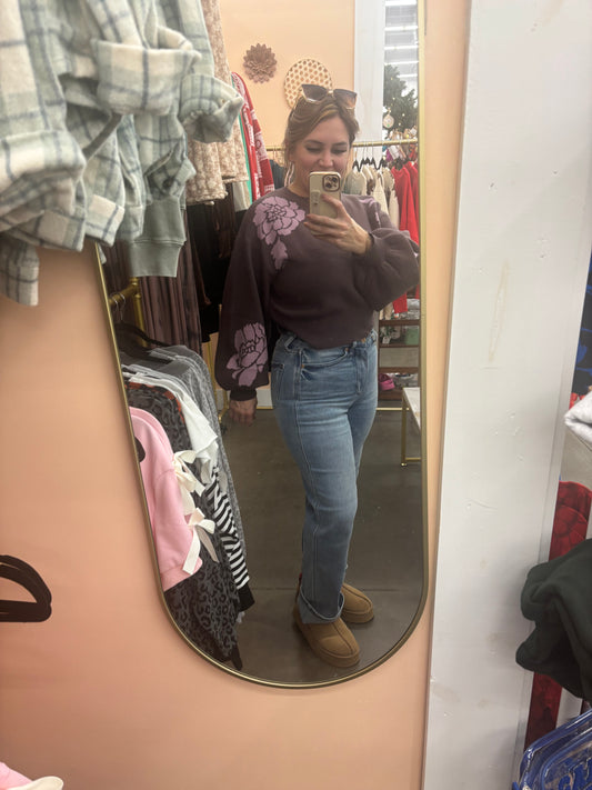 Floral Cropped Sweeter