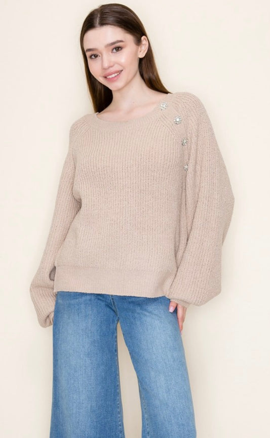 Long Sleeve Detailed Sleeve Sweater