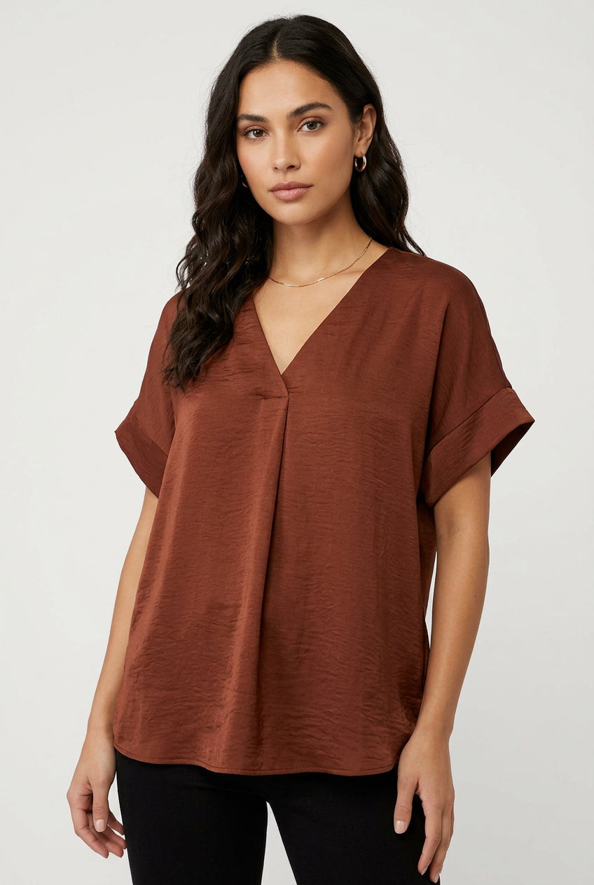 Short Sleeve Woven Top
