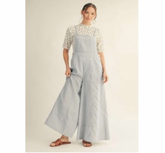 Stripe Wide Leg Overalls