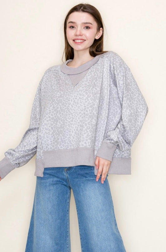 Long Sleeve Leopard Top