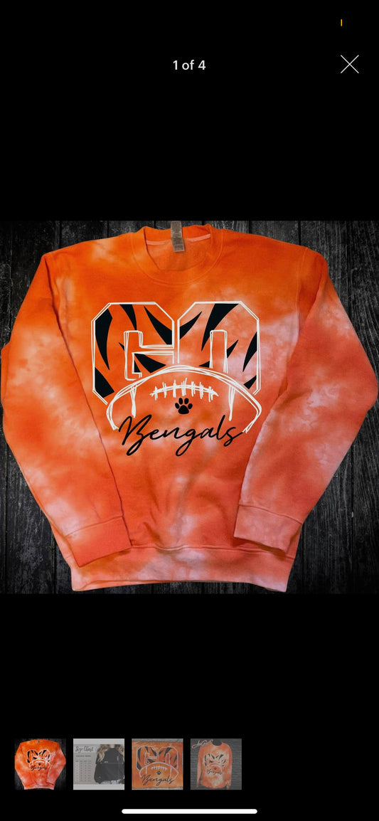 Go Bengals Tye Dye Crewneck