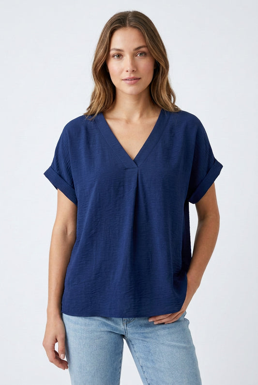 Short Sleeve Woven Top