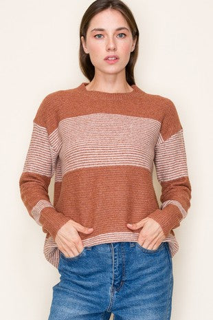 Ribbed colorblock sweater