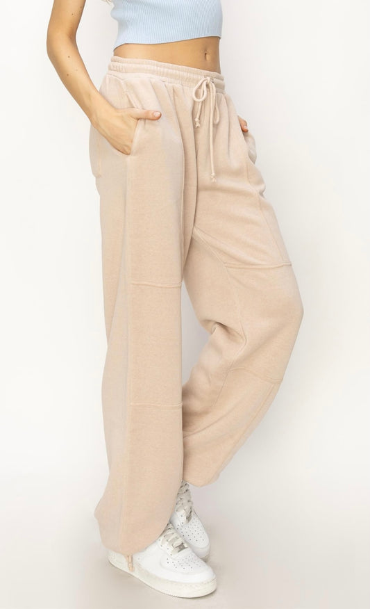 Tan Bottom Tie Sweatpants