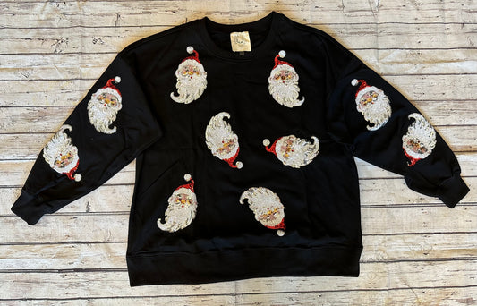 Sequin Santa Crewneck