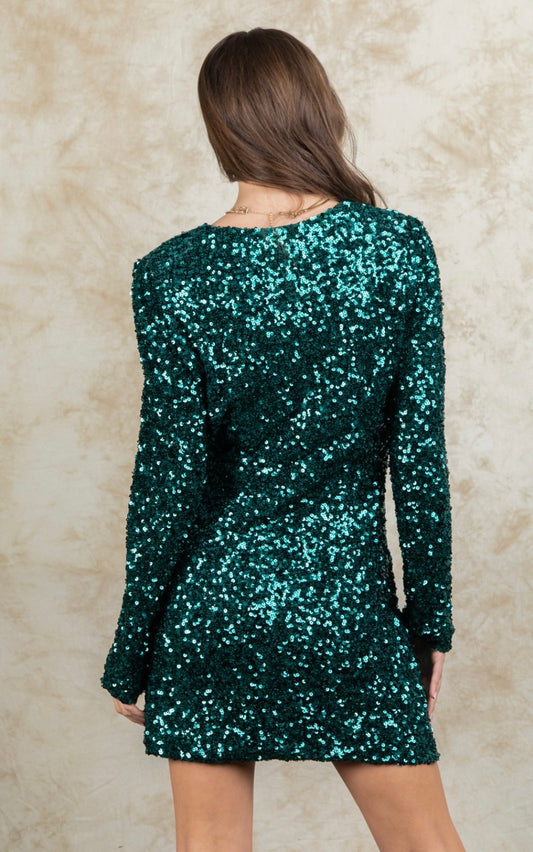 Sequin Holiday Party Wrap Dress