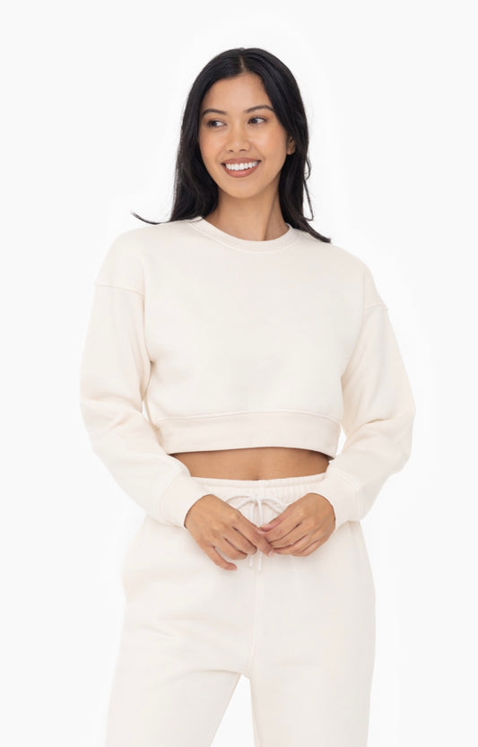 Cropped Fleece Sweatshirt