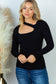 Black Long Sleeve Cutout Sweater Top