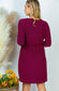 Long Sleeve Magenta Metallic Dress