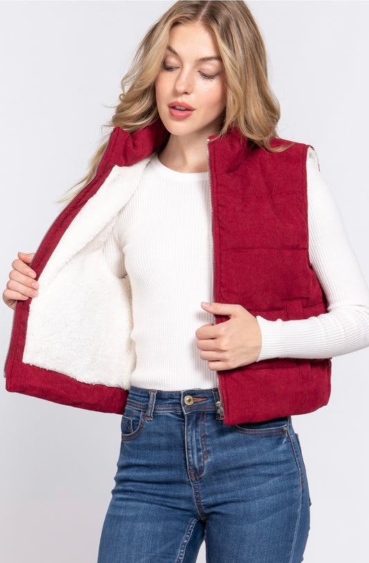 Corduroy Puffer Vest