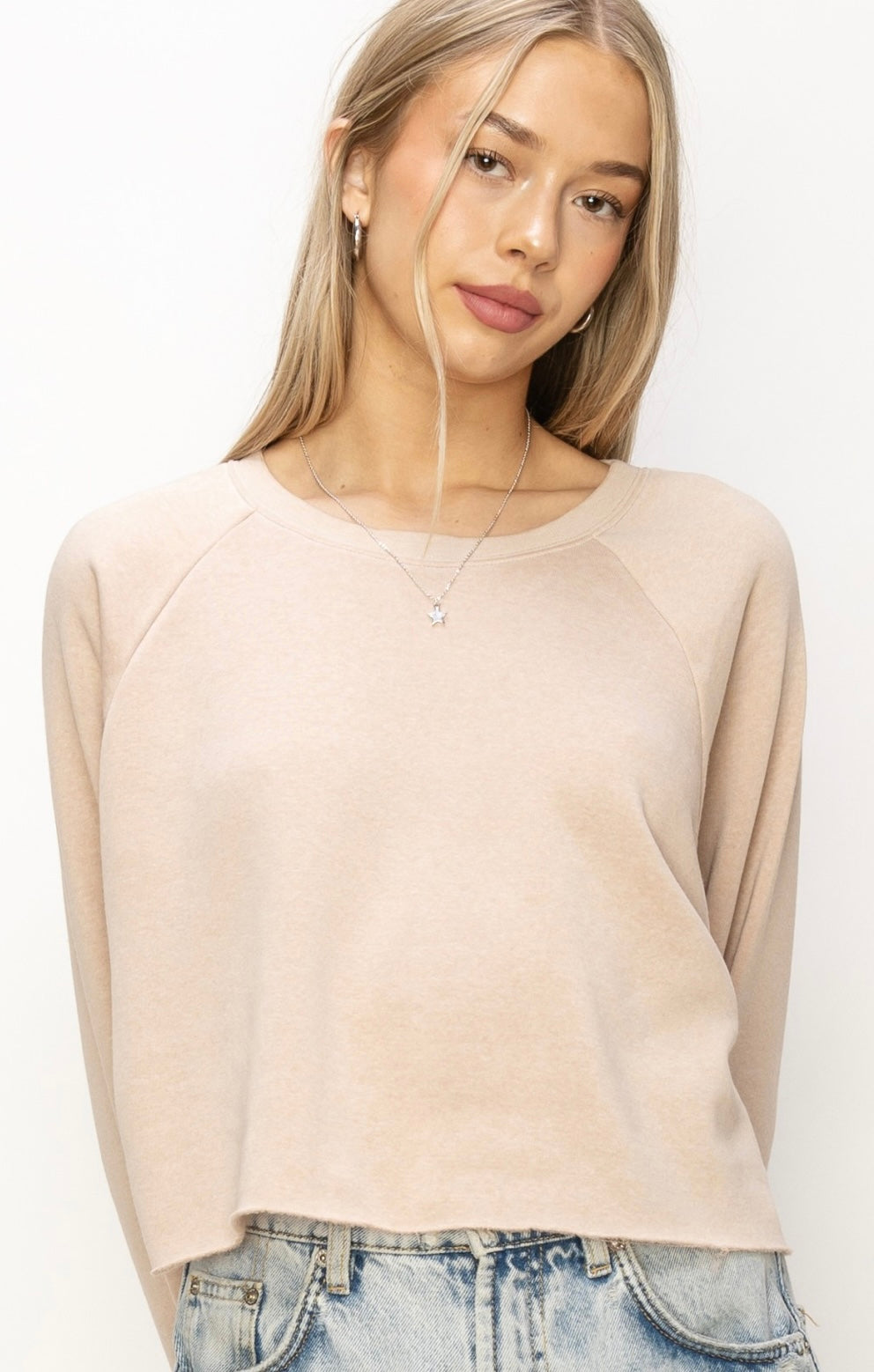 Tan Cropped Pullover