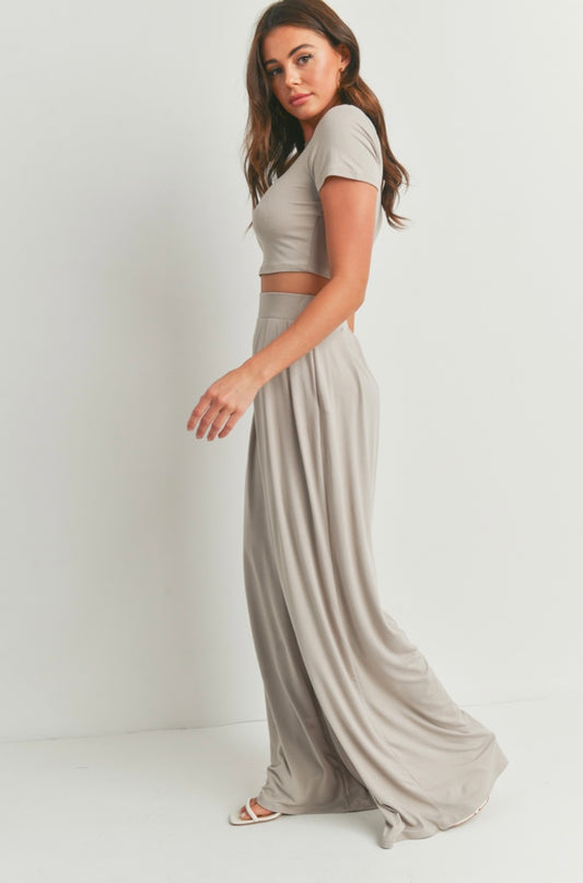 Crop Top and Palazzo Pants Set