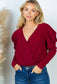 Burgundy Long Sleeve Knit Bodysuit