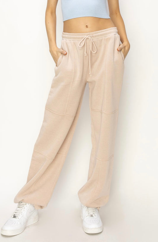 Tan Bottom Tie Sweatpants