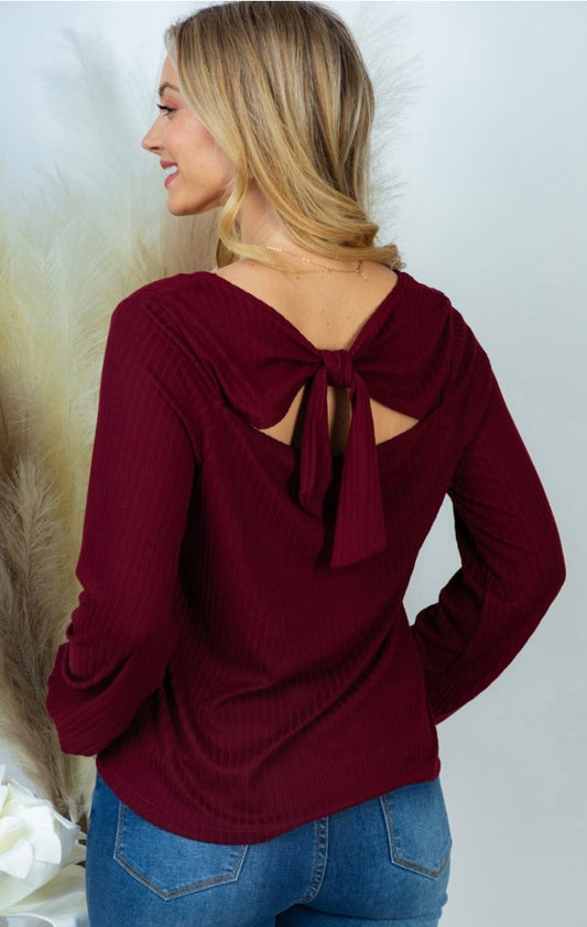 Long Sleeve Tie Back Top