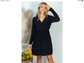 Long Sleeve Black Metallic Dress