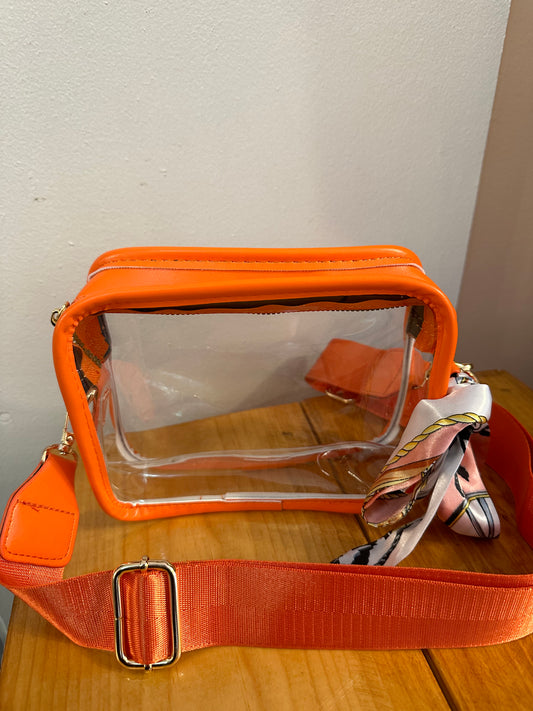 Clear Orange Stadium Bag