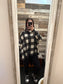 Black and White Plaid Turtle Neck Sweater