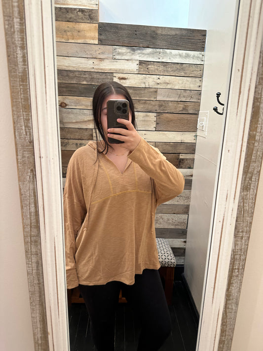 French Terry Hoodie With Reverse Stitching