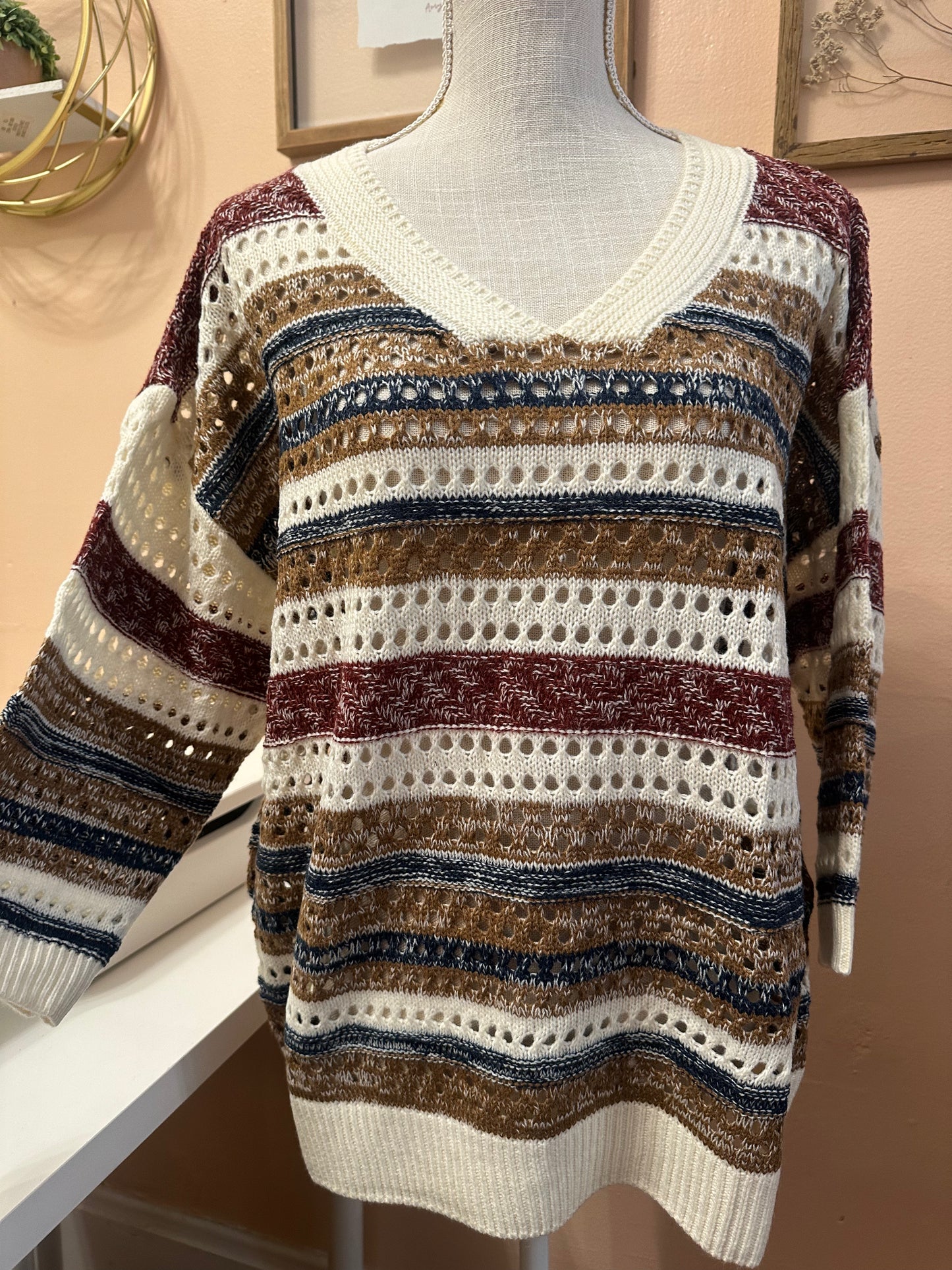 Multi Colored Crochet Sweater