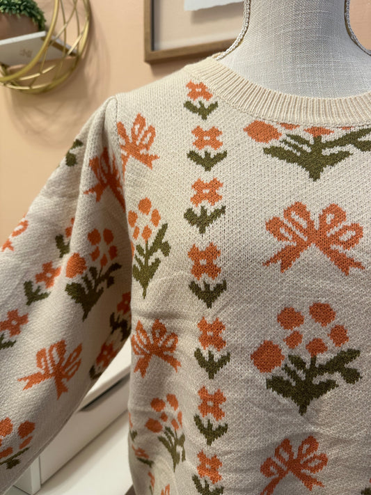 Fall Leaves Cream Sweater