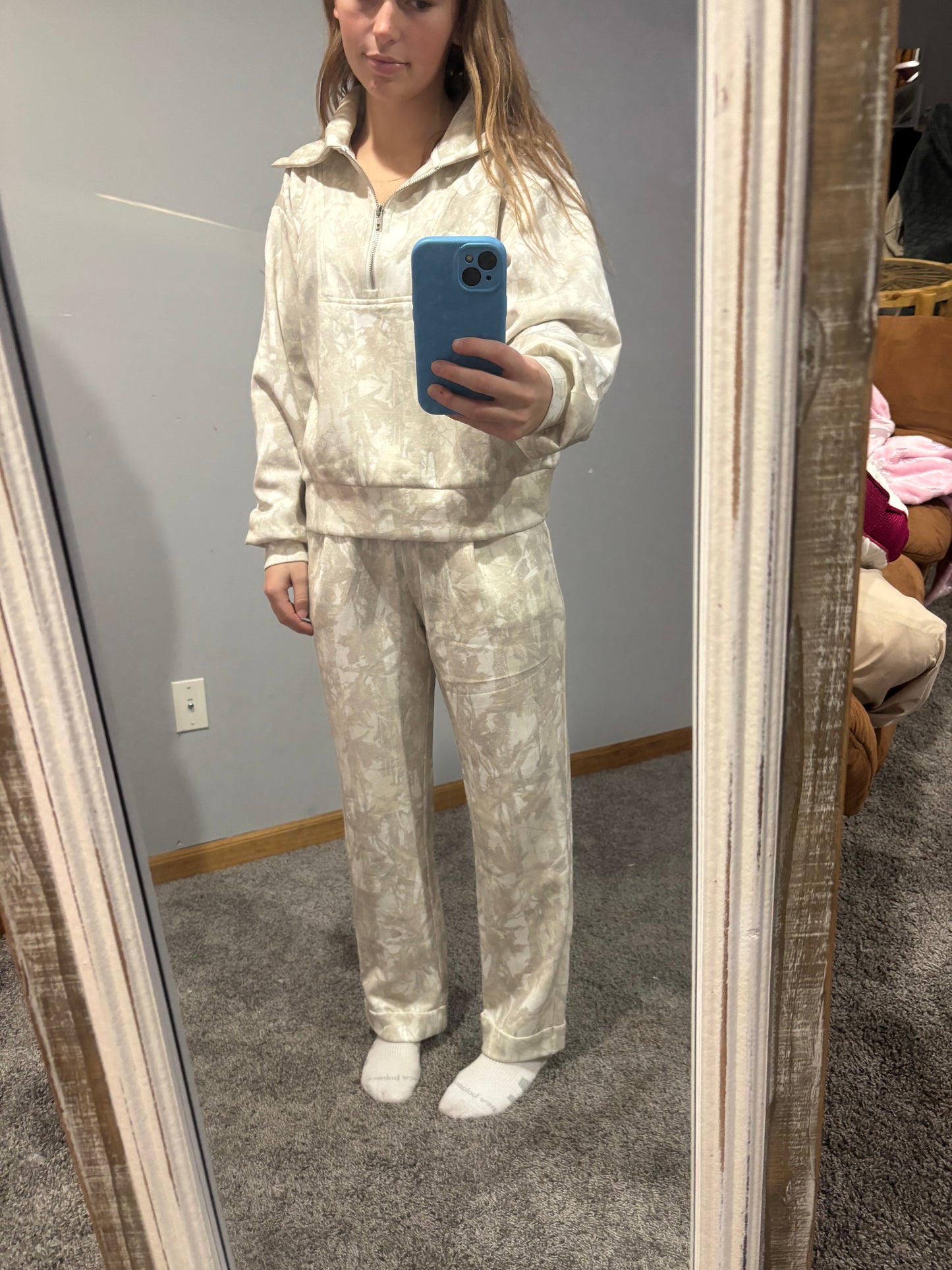 Penelope Loose Fit Half Zip Pullover & Pants - Set