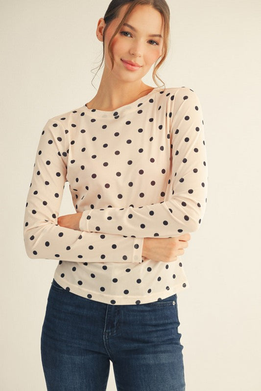 Peach mesh polka dot