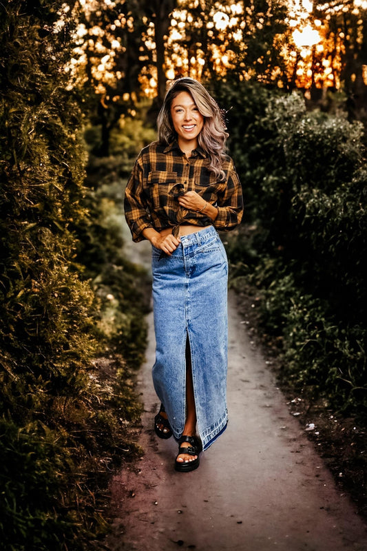 Plaid Dropped Shoulder Shirt