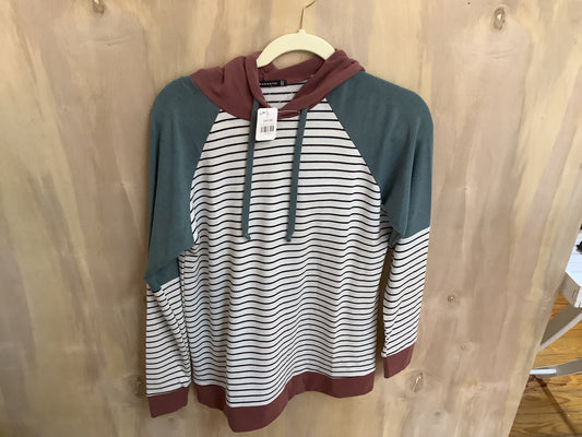 Color Blocked Striped Hoodie
