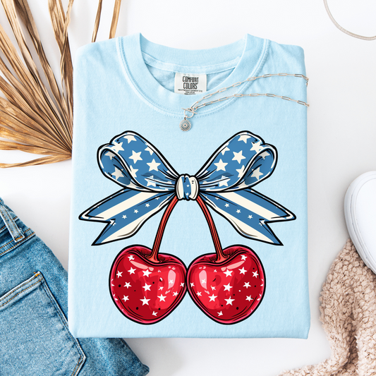 Patriotic Cherries Graphic Tee