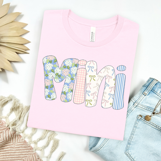 Floral & Bows Mini Bubble Letters Youth Graphic Tee
