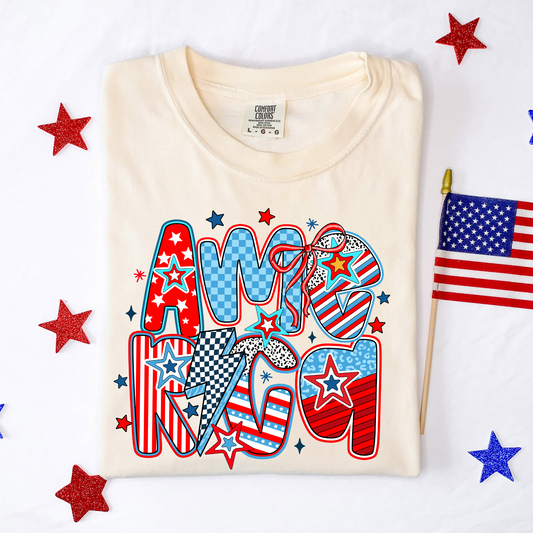 Checkered & Striped America Graphic Tee