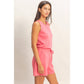 Drawstring Waist Sleeveless Romper