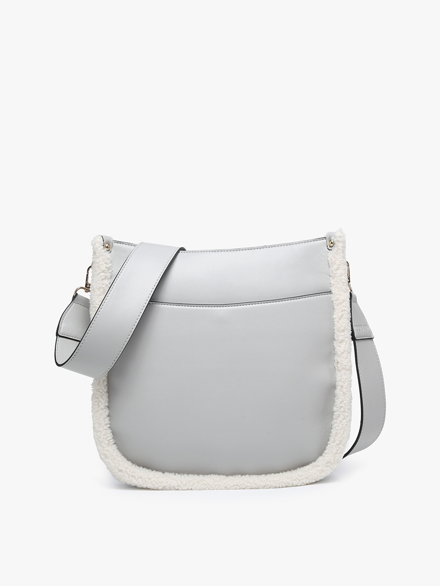 M1977TED Chloe Teddy Trim Crossbody with Guitar Strap