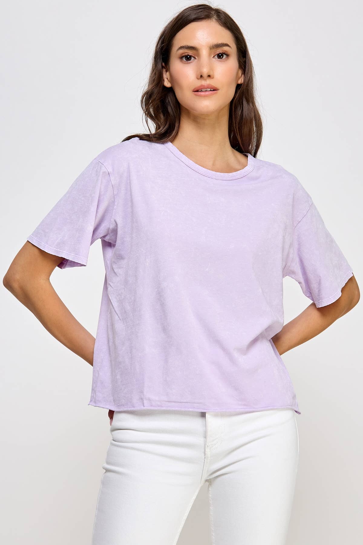 Blank Mineral Washed Long Cropped T-Shirt