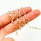 XM3106PZXETT. 14k Gold Filled Smooth and Silver Textured Paperclip Link Chain