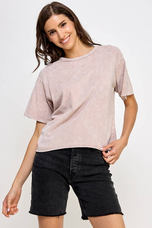 Blank Mineral Washed Long Cropped T-Shirt