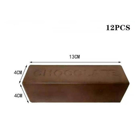 12PCS - Chocolate Bar Shaped Squeeze Squishy Stress Relief Toy