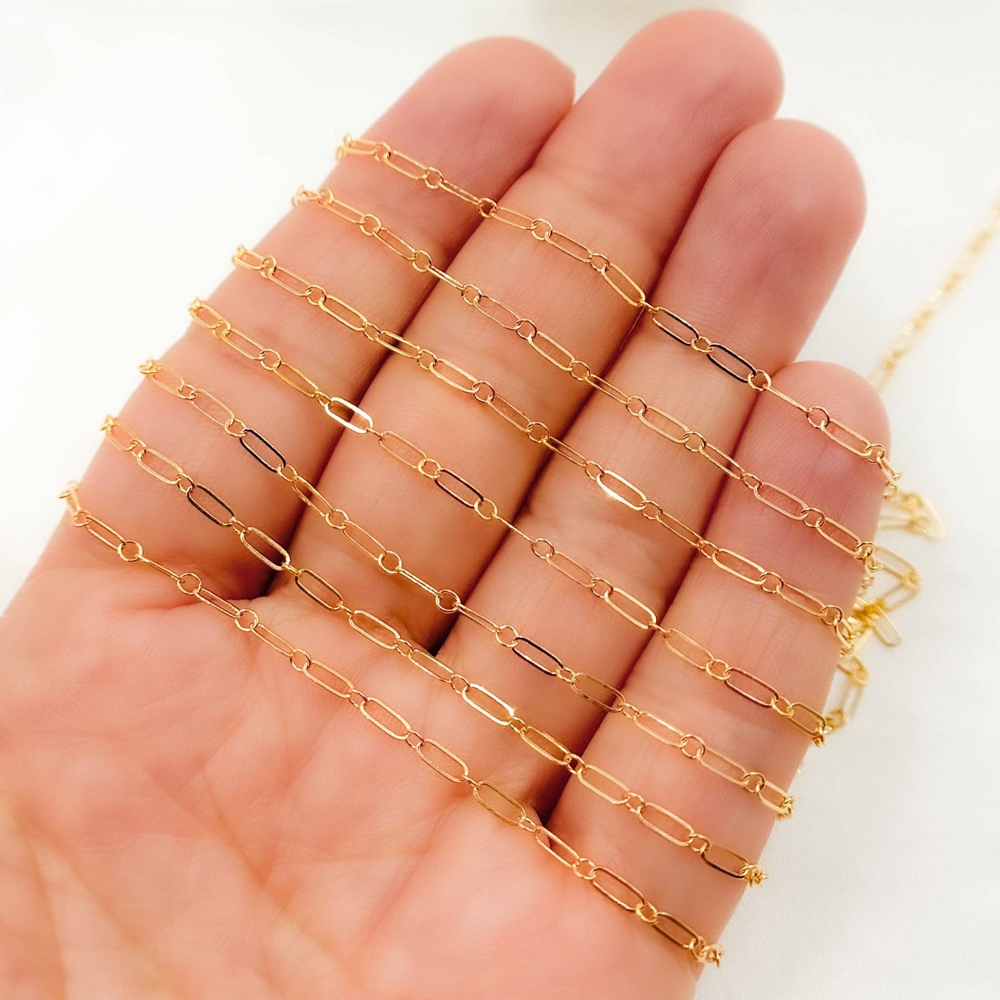 141FGF. 14K Yellow Gold Filled Flat Long and Short Chain