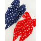 Blue and Red Star Long Tail Bow Hair Clip Set