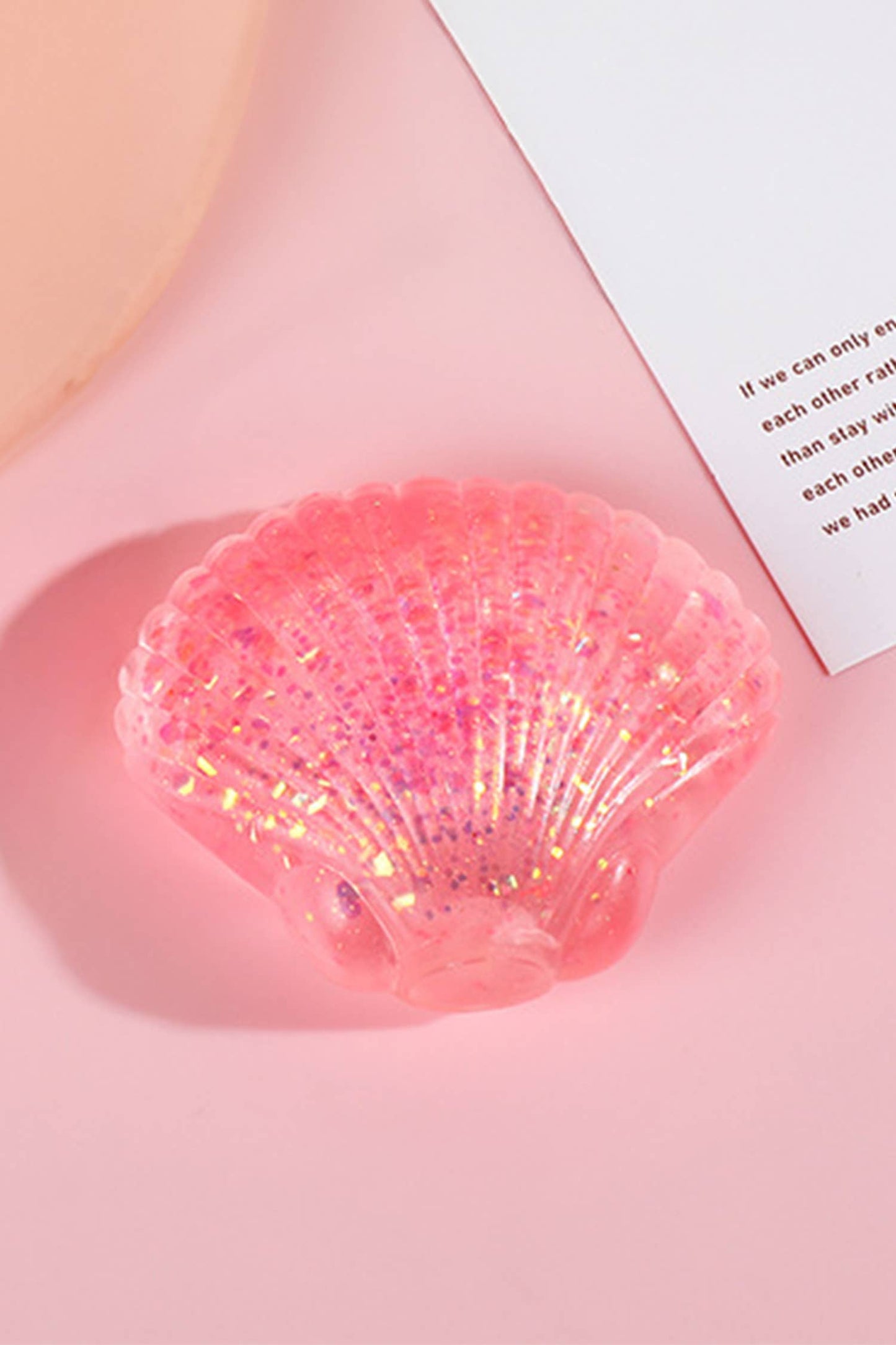 Seashell Shaped Glitter Squishy Stress Relief Squeeze Toy