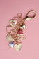 PORCELAIN BOWS HEARTS PEARL STRAWBERRY BAG CHARM | 80K008
