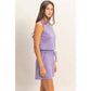 Drawstring Waist Sleeveless Romper
