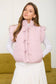 FLUTTER SLEEVE BOW DETAIL ZIP-UP PUFFER VEST