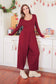 Wide Leg Solid Knit Casual Jumpsuit