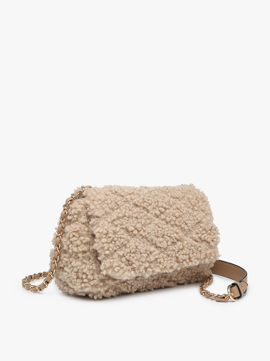 JN2409 Sofia Sherpa Crossbody w/ Chain Strap