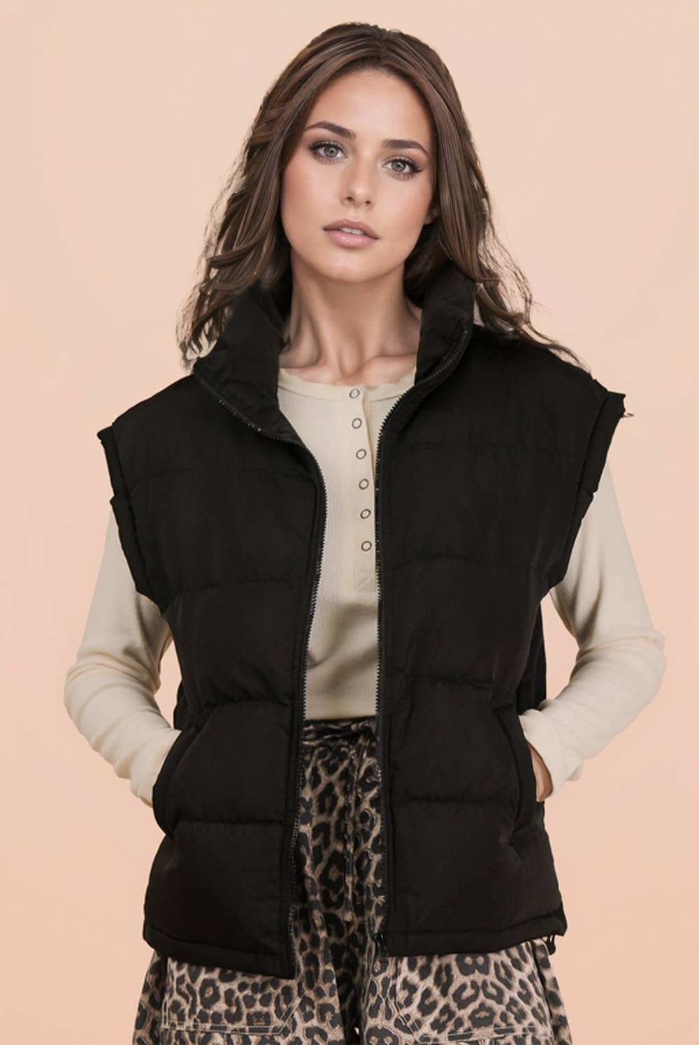 High Neck Casual Comfy Puffer Vest